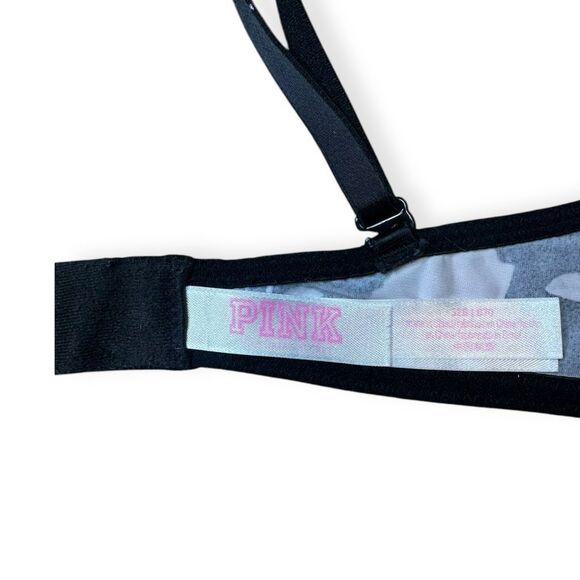 PINK VICTORIA’S SECRET Women’s Black Floral Wear Everywhere T-Shirt Lightly Line - Picture 3 of 6